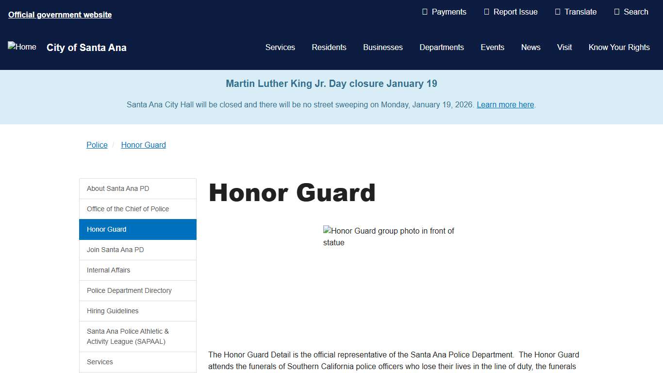 Honor Guard - City of Santa Ana